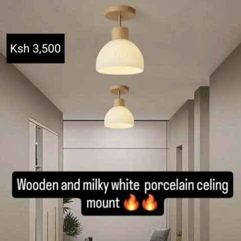 Wood Round ceiling light