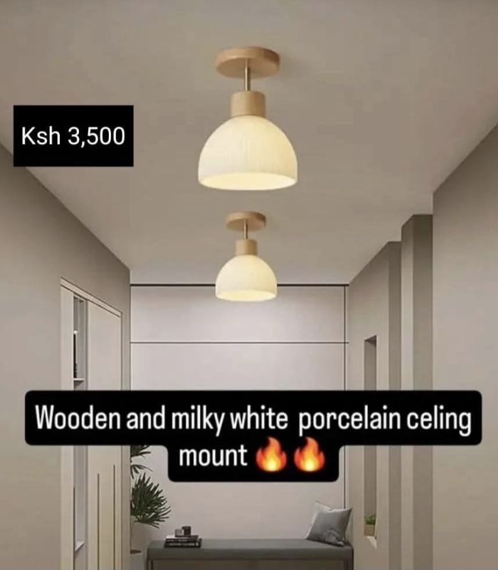 Wood Round ceiling light