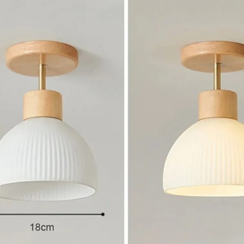 Wood Round ceiling light