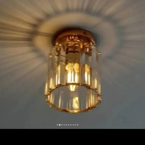 GLASS CEILING CHANDELIER. Round light