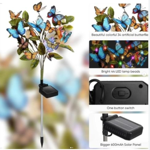 2pcs Solar Butterfly Garden lights