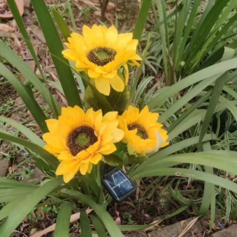 2pcs Solar Sunflower Garden Light