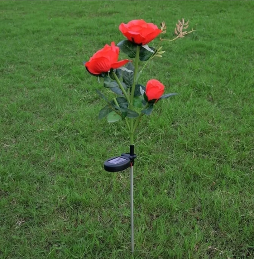 2pcs Solar Rose Flower Garden Lights