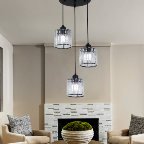 Brio Glass Pendant Light. 3-Hold.