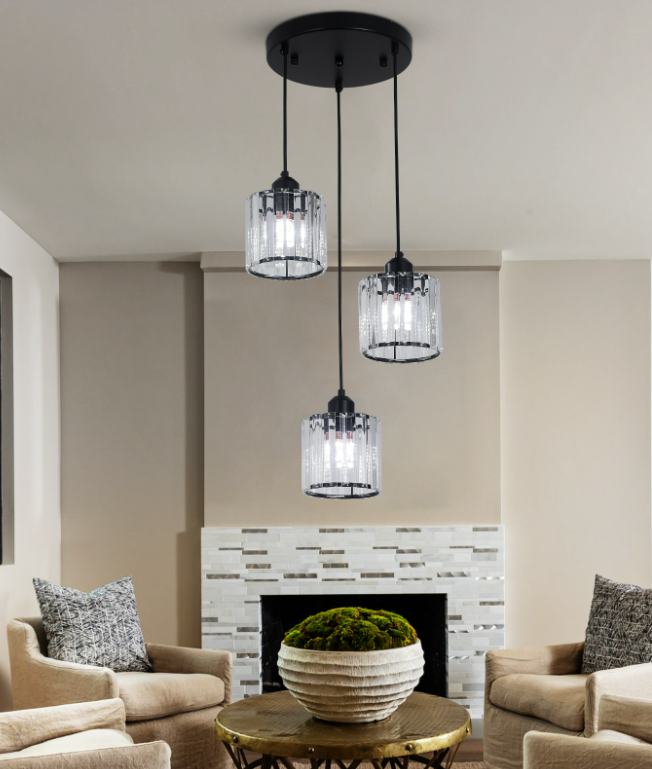 Brio Glass Pendant Light. 3-Hold.