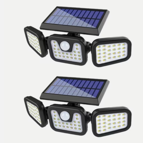 3 Head Solar Wall Light